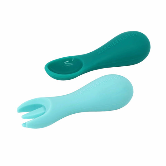 Marcus & Marcus Silicone Palm Grasp Spoon and Fork Set